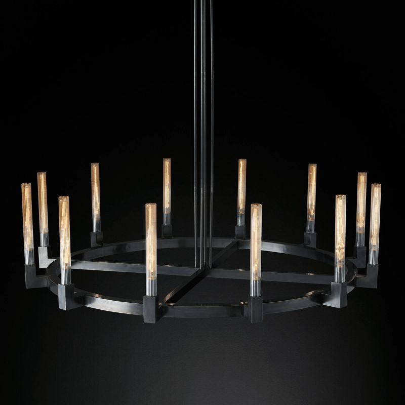 Aurora Cannel Candlestick Round Chandelier 60"-Vancei