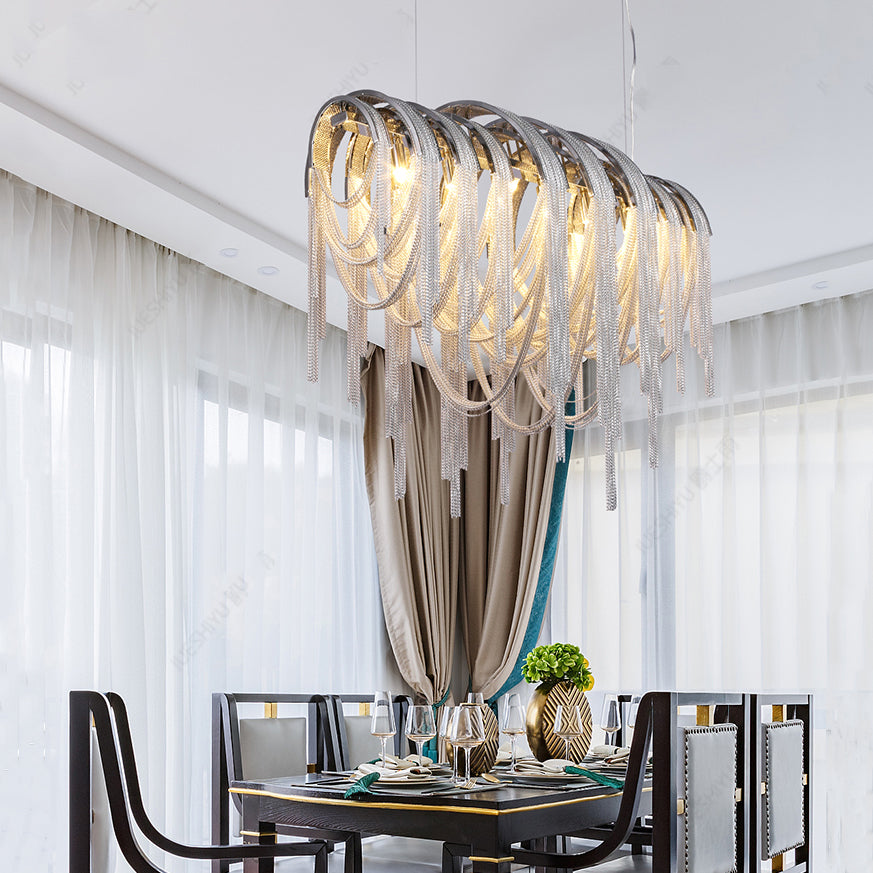 Sophian Luxury Aluminum Chain Tassel Chandelier-Vancei