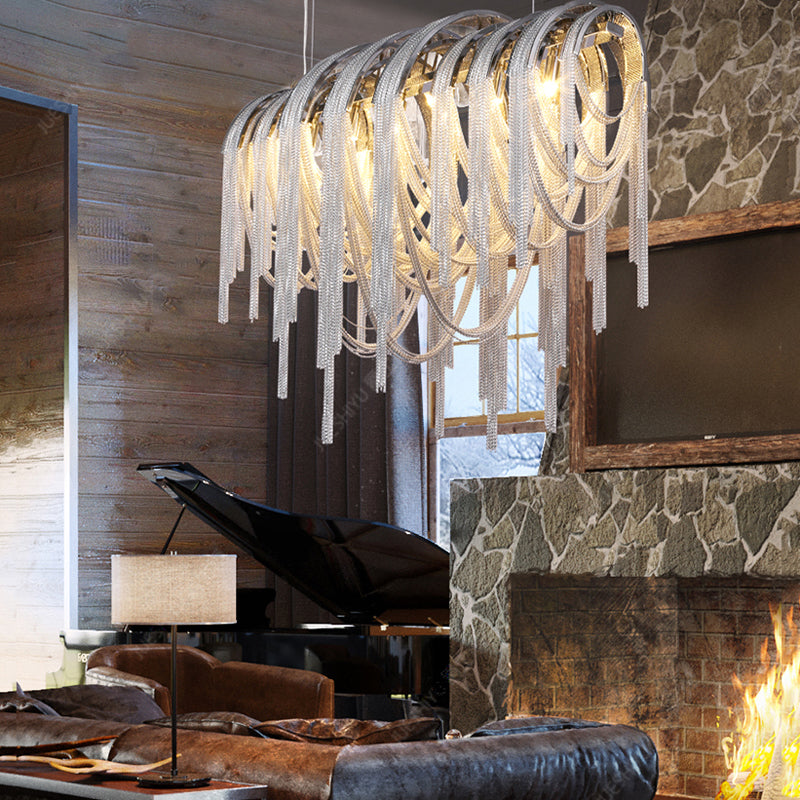Sophian Luxury Aluminum Chain Tassel Chandelier-Vancei