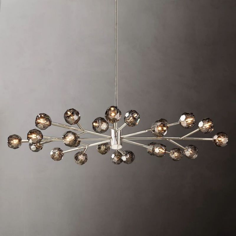 Balle Smoke Crystal Oval Chandelier 72"-Vancei