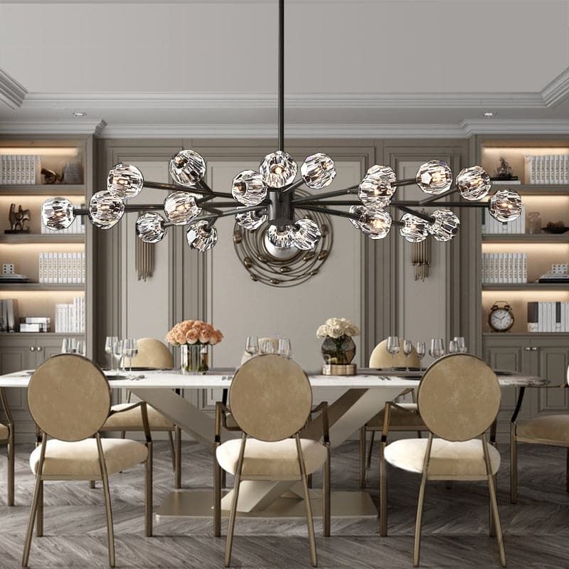 Balle Smoke Crystal Oval Chandelier 72"-Vancei