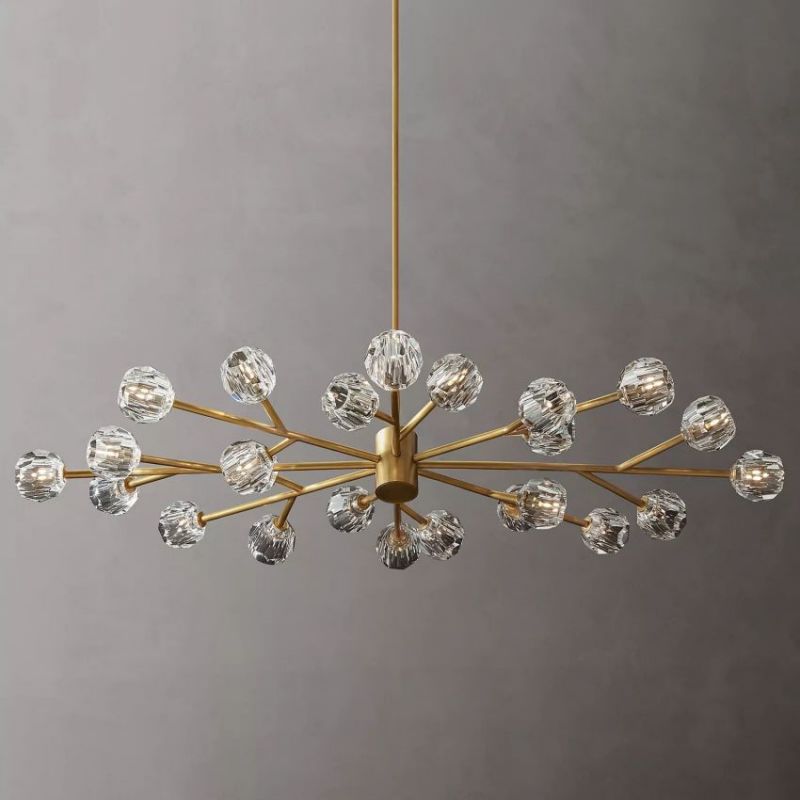 Balle Clear Crystal Oval Chandelier 72"-Vancei