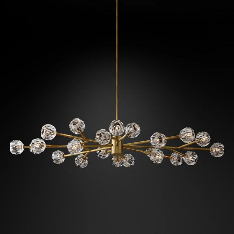 Balle Clear Crystal Oval Chandelier 72"-Vancei