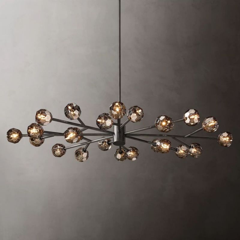 Balle Smoke Crystal Oval Chandelier 72"-Vancei