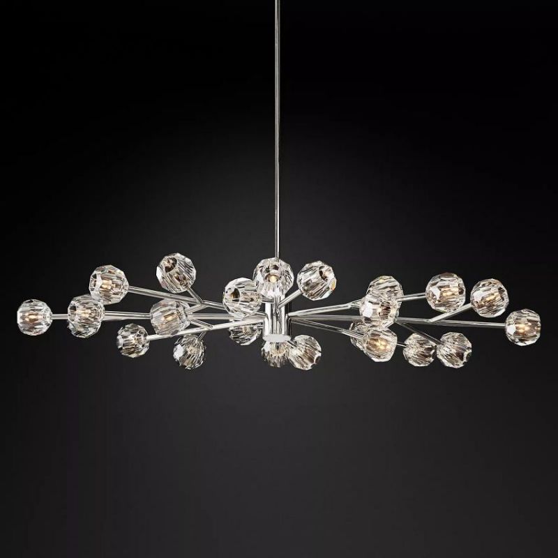 Balle Clear Crystal Oval Chandelier 72"-Vancei