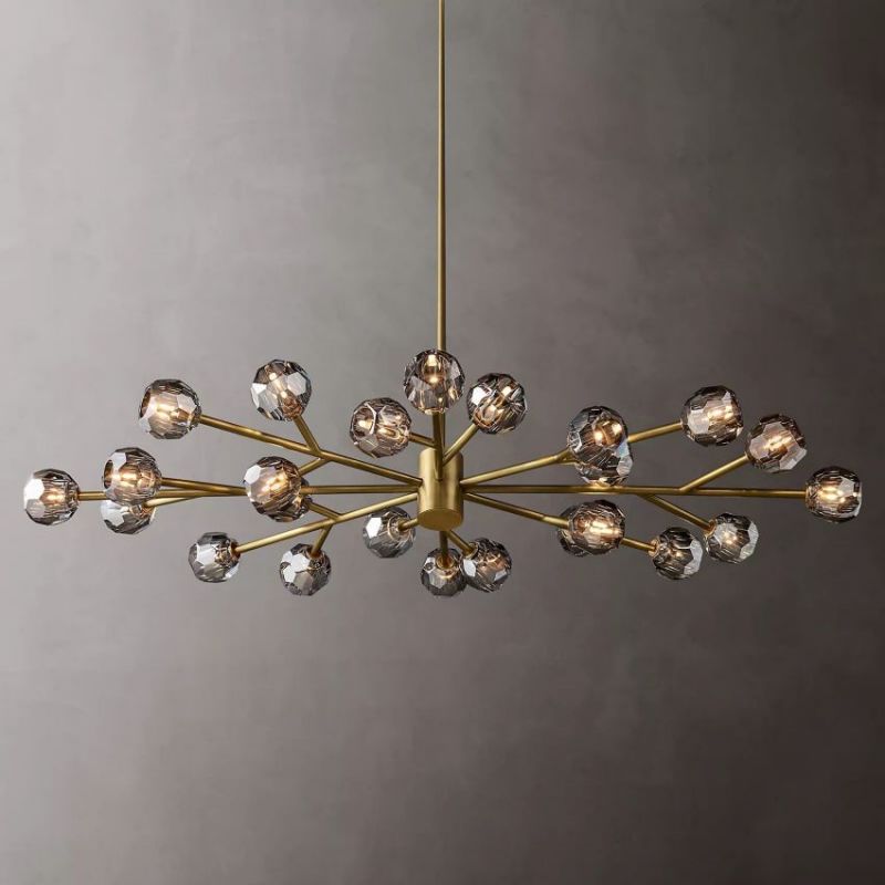 Balle Smoke Crystal Oval Chandelier 72"-Vancei