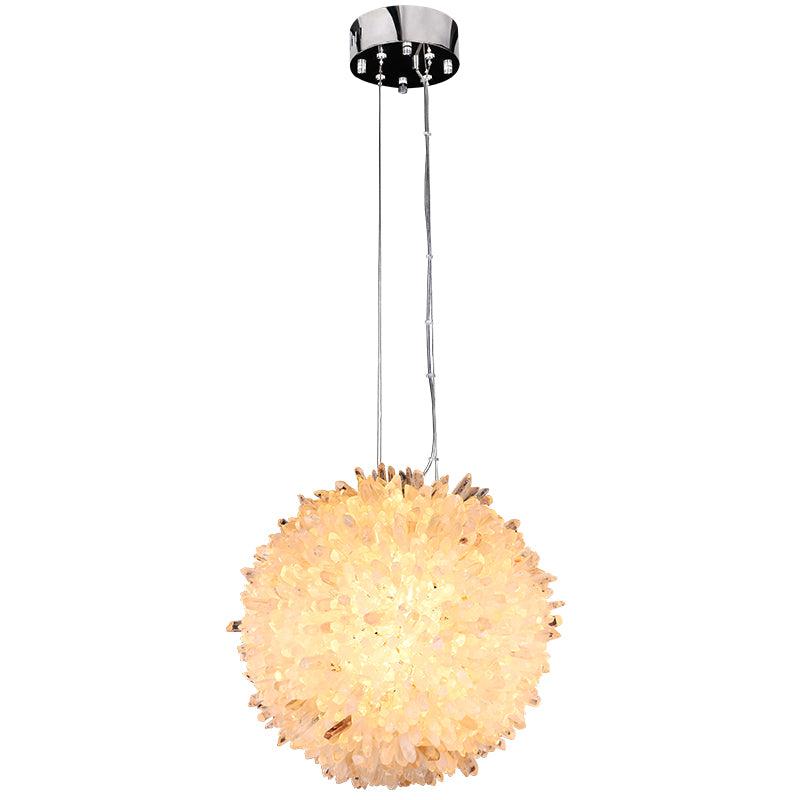 Primary Crystal Cluster Ball Pendant Light-Vancei