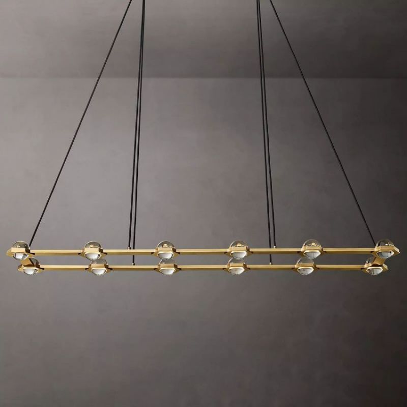 Cosmos Crystal Ball Rectangular Chandelier 72"-Vancei
