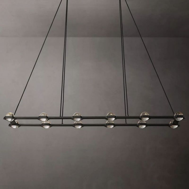 Cosmos Crystal Ball Rectangular Chandelier 72"-Vancei