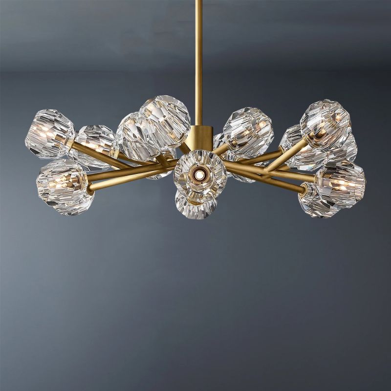 Balle Clear Crystal Round Chandelier 36"-Vancei