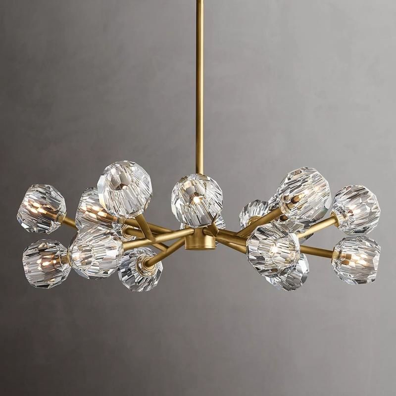 Balle Clear Crystal Round Chandelier 36"-Vancei