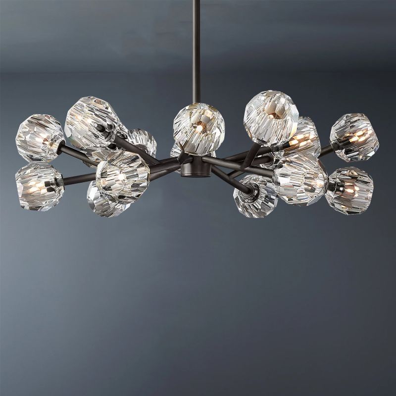 Balle Clear Crystal Round Chandelier 36"-Vancei
