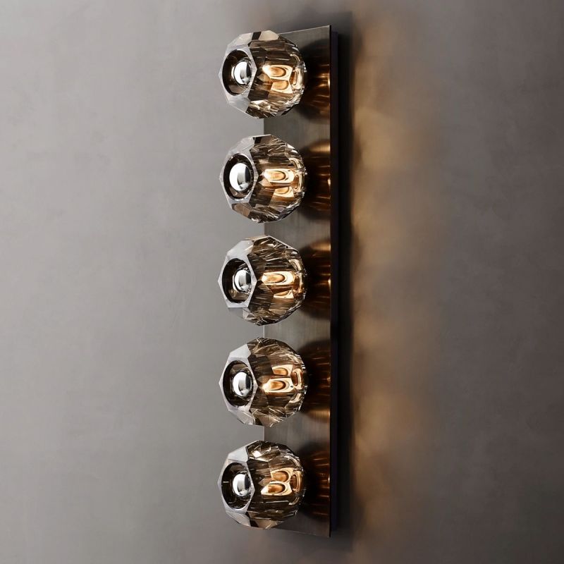 Balle Smoke Glass Linear Long Wall Sconce-Vancei