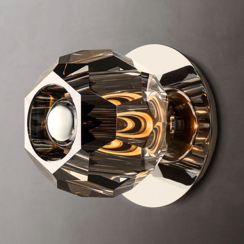 Balle Smoke Glass Petite Wall Sconce-Vancei