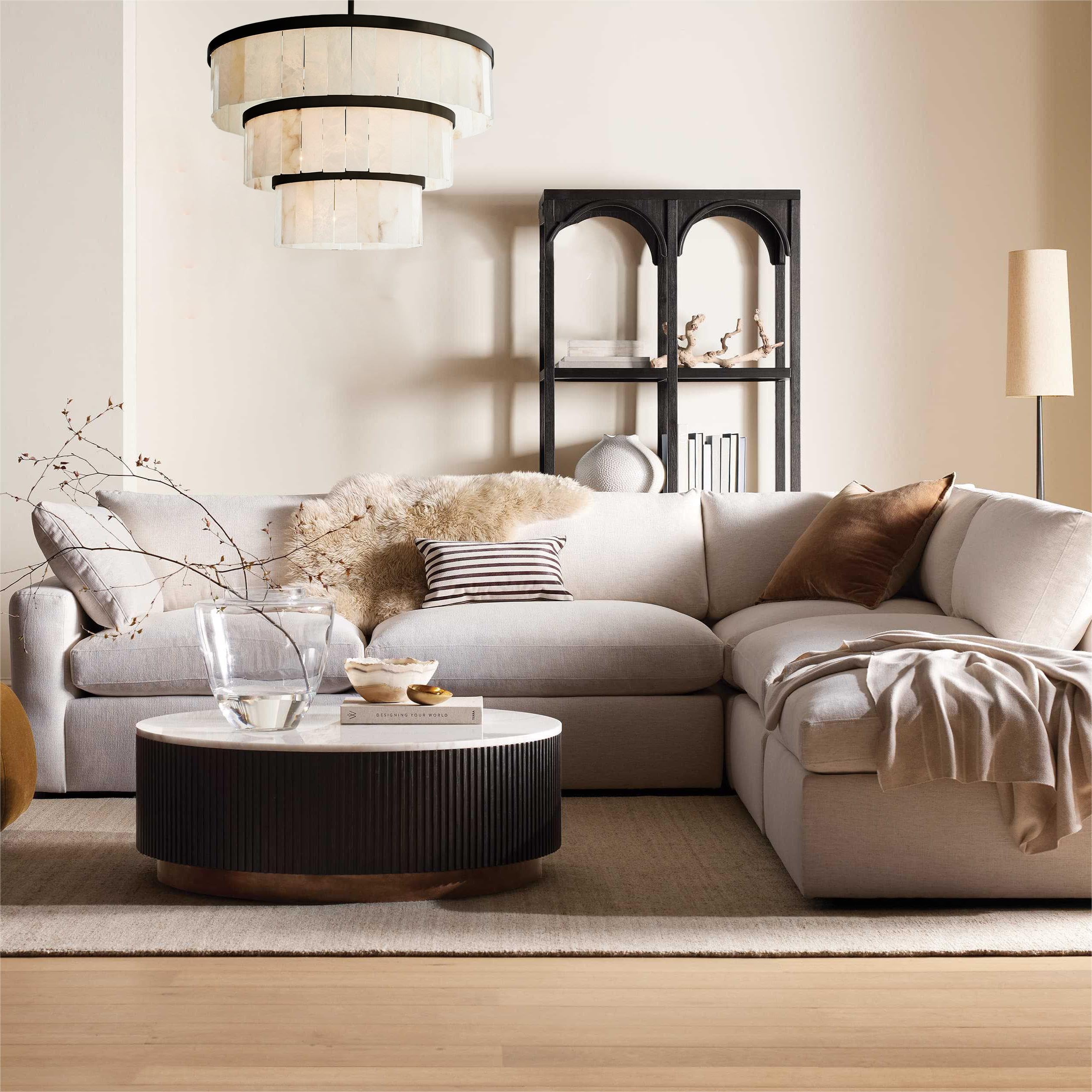 Glacera Alabaster 3 Tier Chandelier 35''D