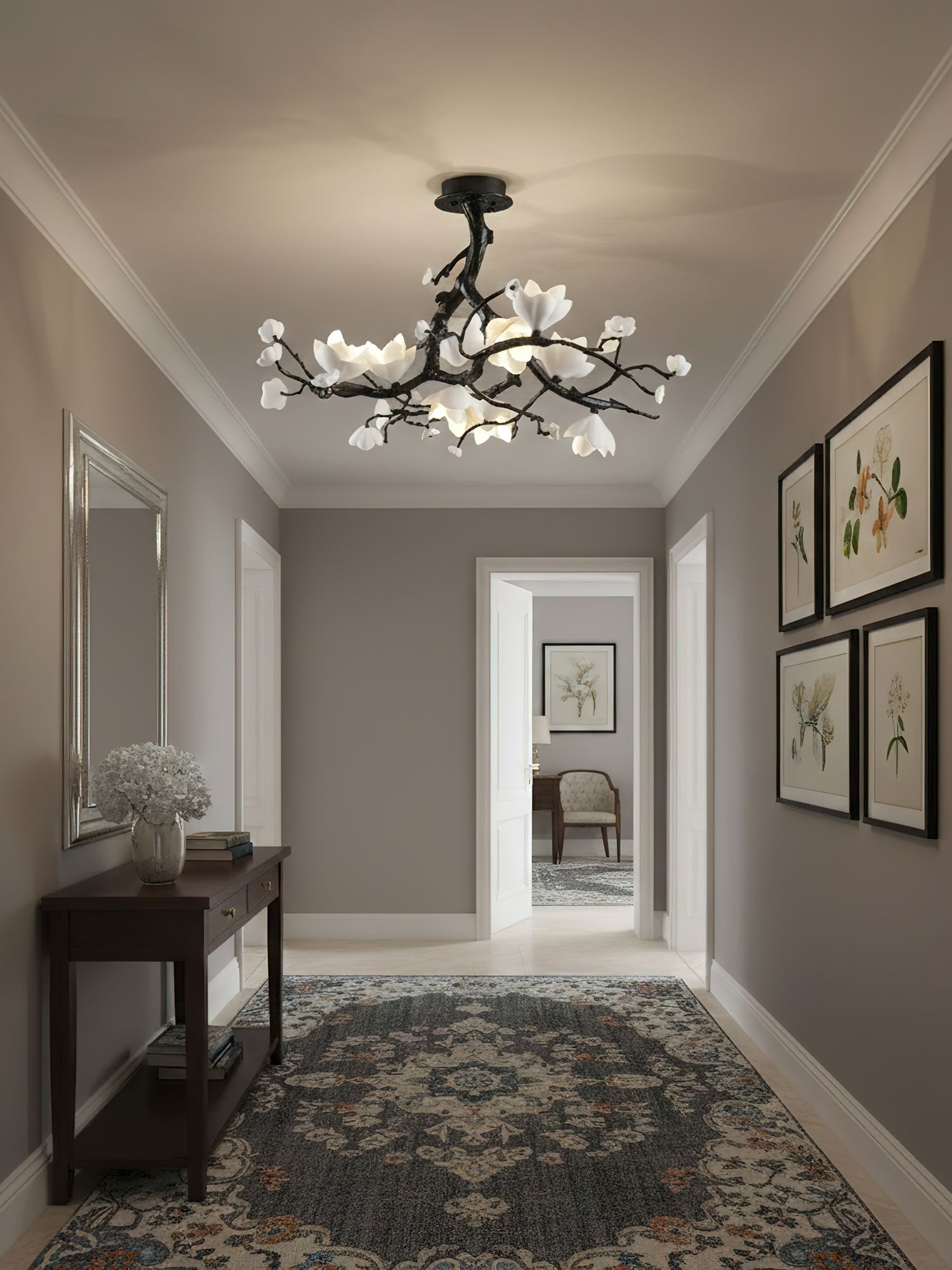 Aura Flora Black Copper Tree Chandelier