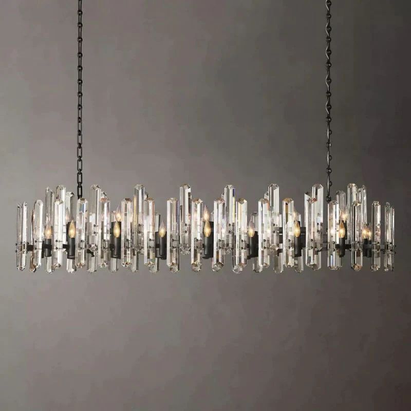 Blooming Prism Linear Chandelier 72"-Vancei