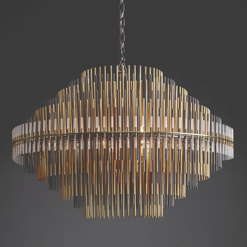 Bossy Metal Tubes Round Chandelier 24" 32" 42"-Vancei