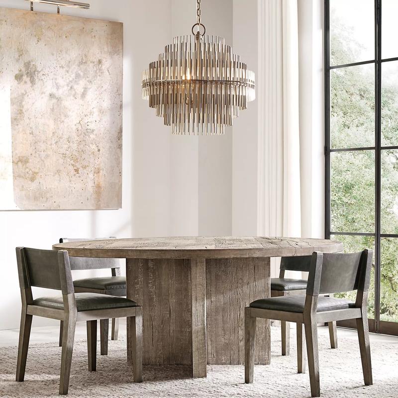 Bossy Metal Tubes Round Chandelier 24" 32" 42"-Vancei