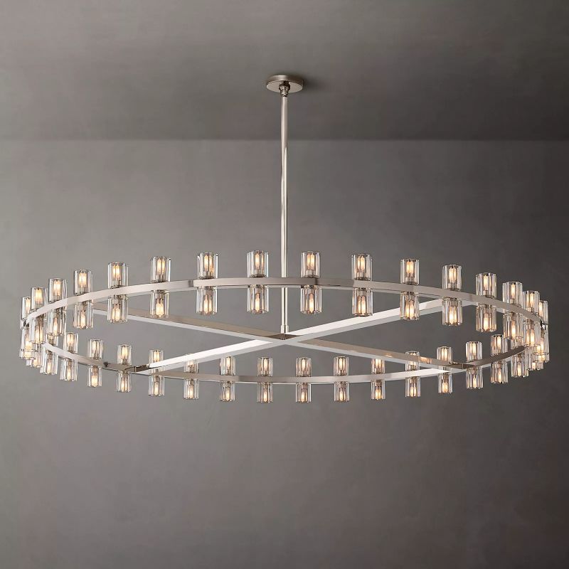 Brach Crystal Shades Round Chandelier 60"