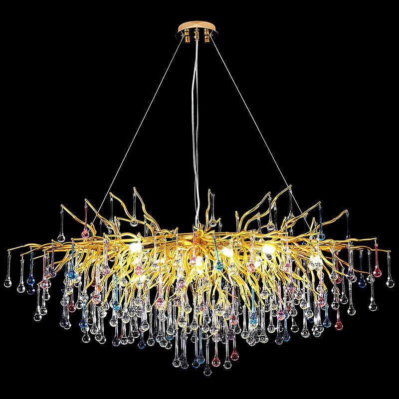 Doris Rain Crystal Branch Chandelier 54"L-Vancei