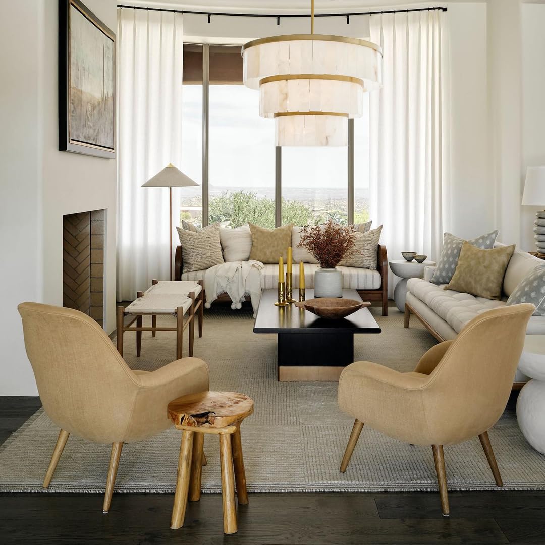 Glacera Alabaster 3 Tier Chandelier 35''D