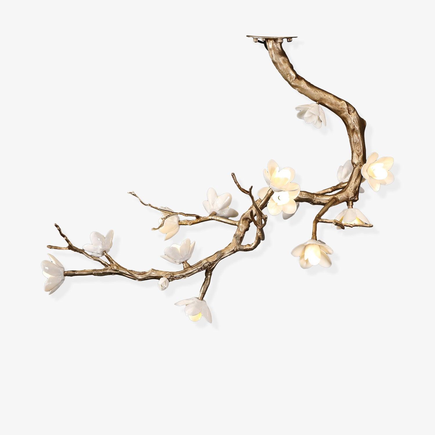 Aura Flora Brass Flower Branch Chandelier