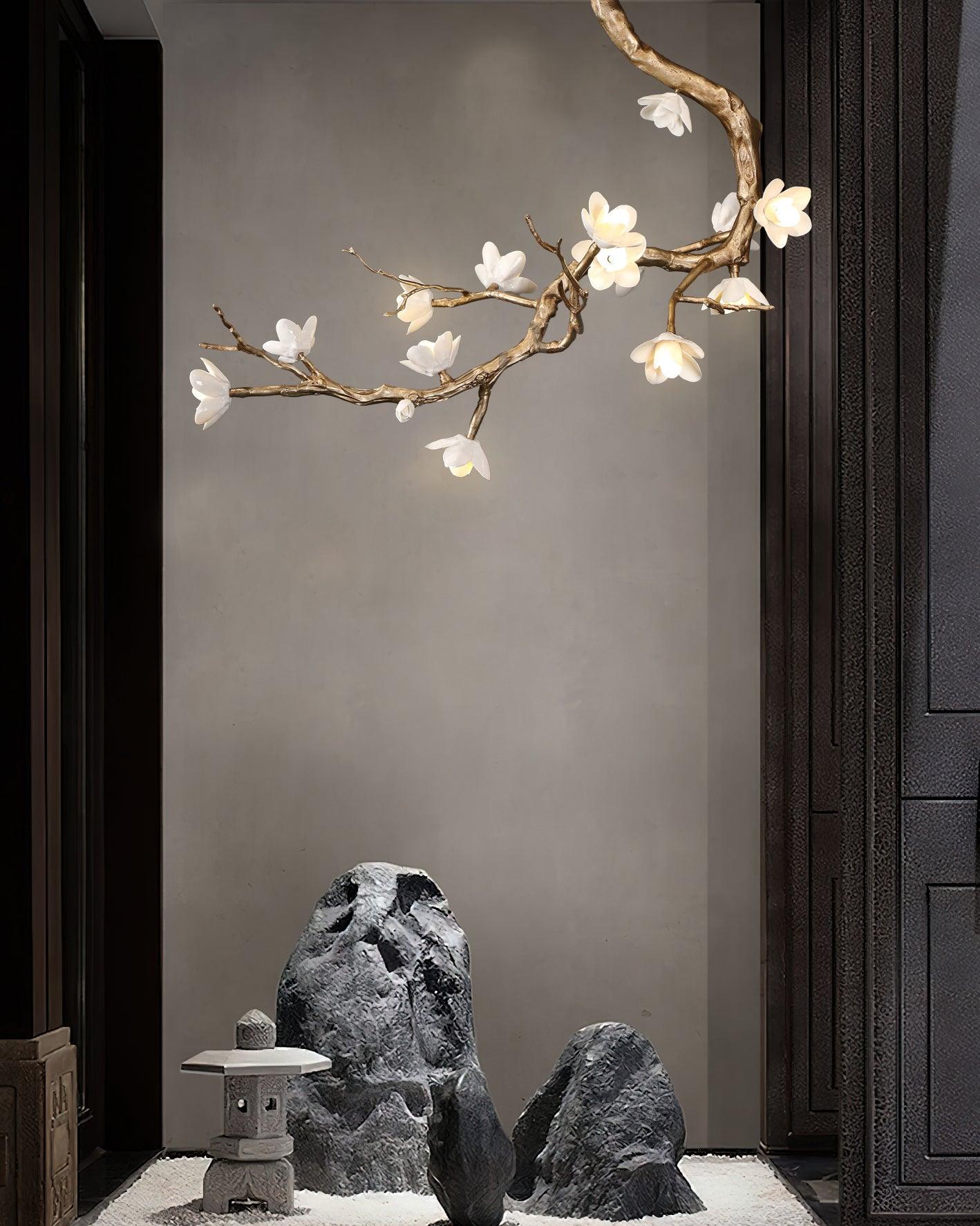 Aura Flora Brass Flower Branch Chandelier