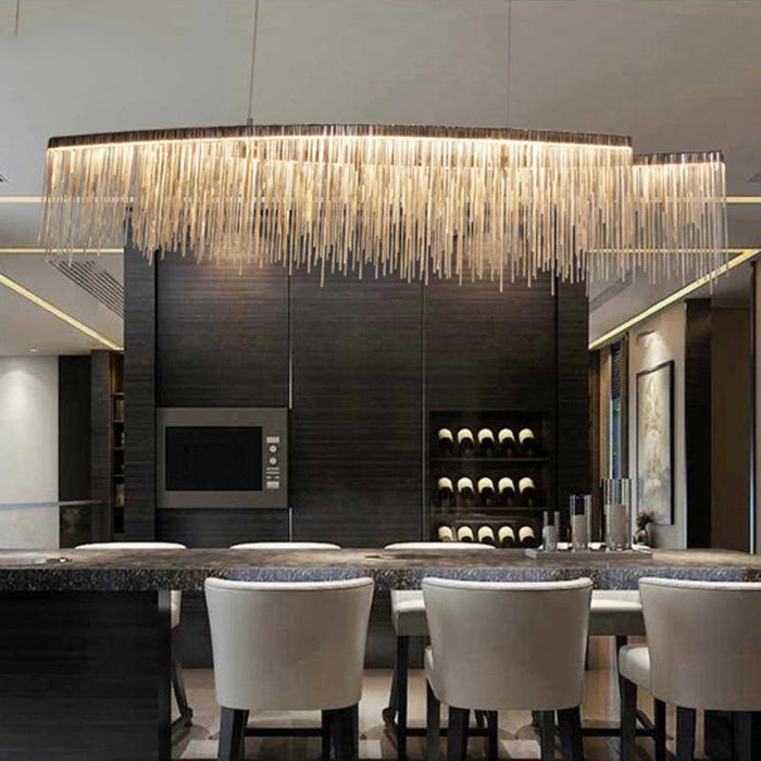 Bunny Aluminum Chain Tassel Chandelier-Vancei