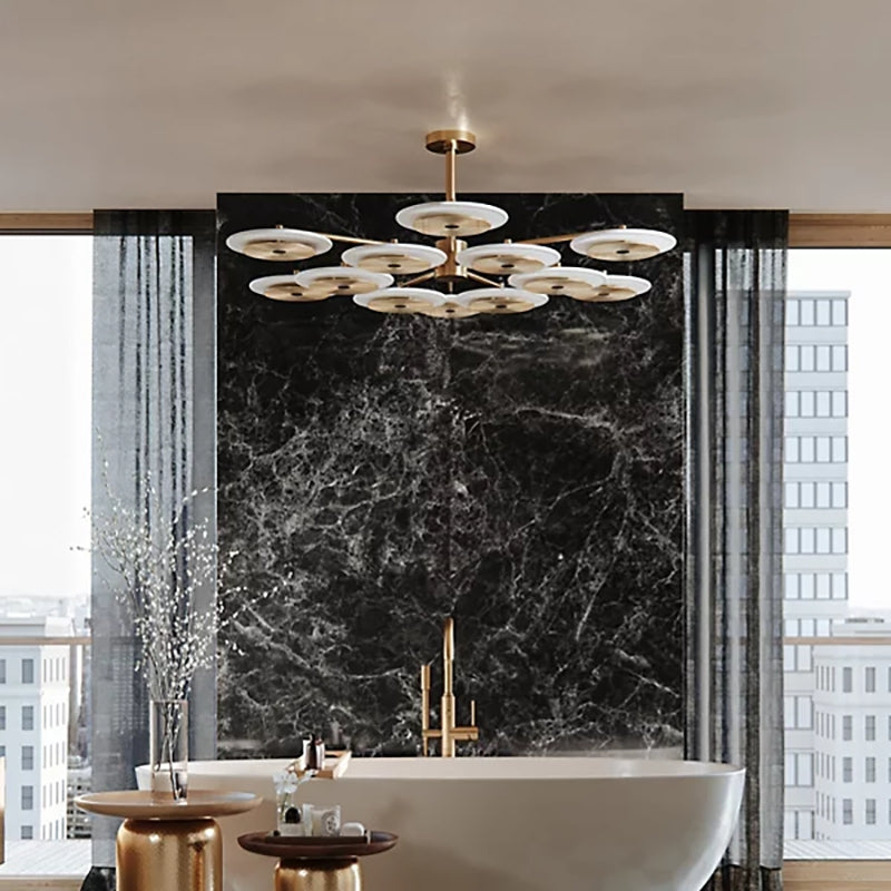 Valley Lamps Ovo Ice Glass Round Chandelier 56.75"