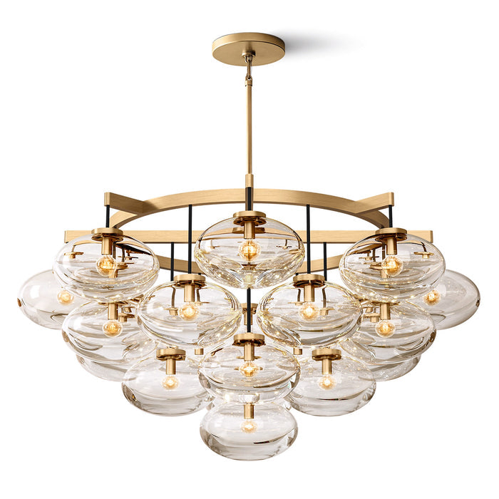 CABRETTE CLEAR GLASS ROUND CHANDELIER 48"-Vancei
