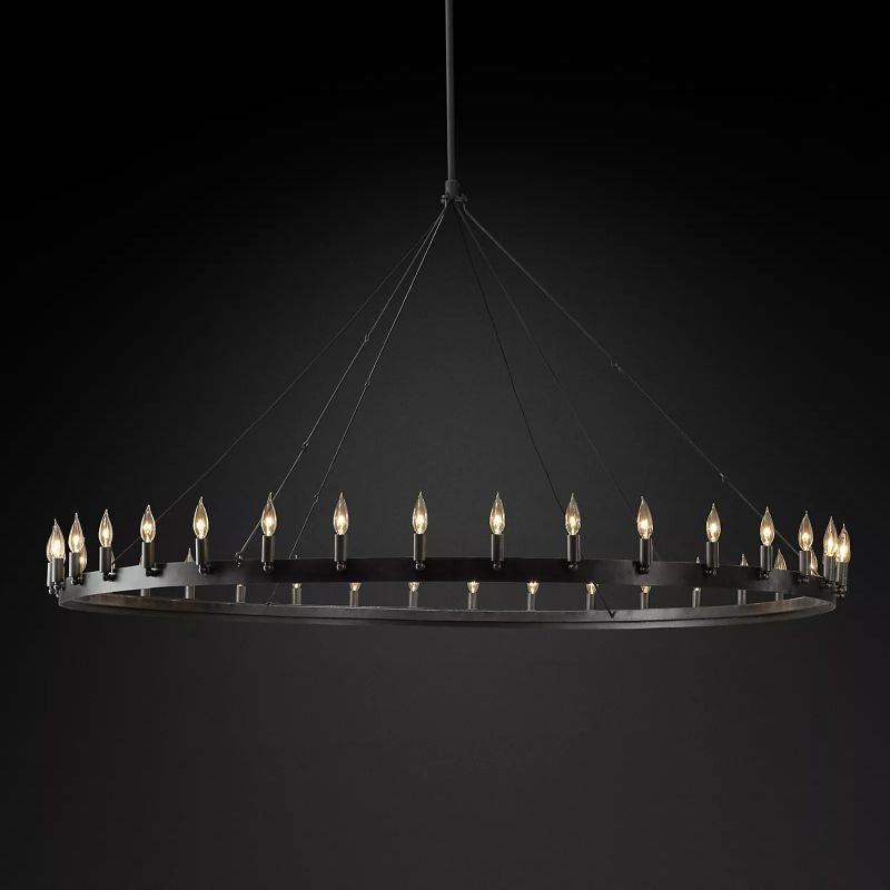 Camino Vintage Candelabra Round Chandelier 73"-Vancei