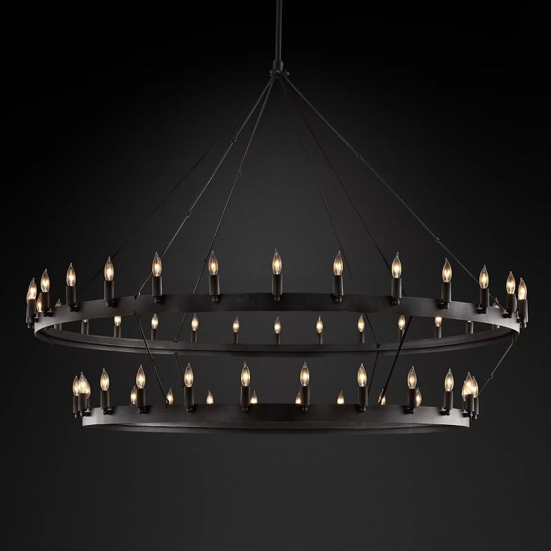 Camino Vintage Candelabra Two-Tier Round Chandelier-Vancei