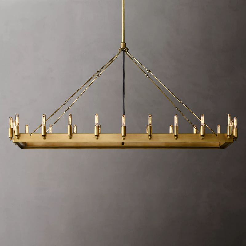 Camino Vintage Filament Rectangular Chandelier 52“-Vancei