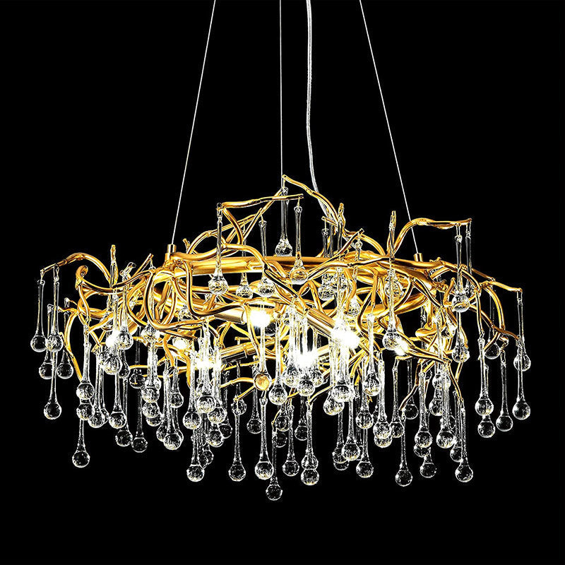 Doris Crystal Round Branch Chandelier 23.5"D Gold-Vancei