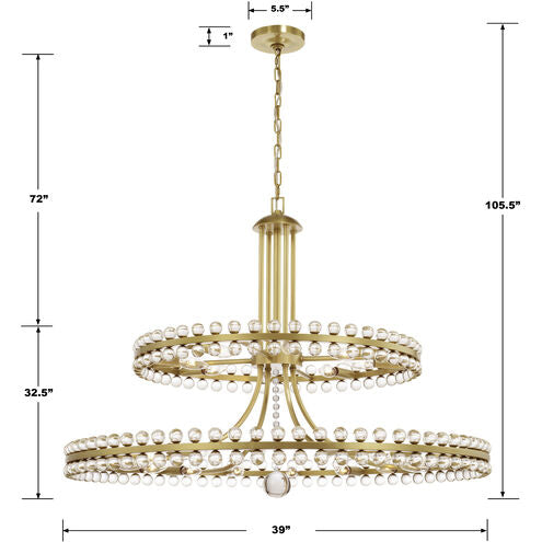 Caven 24 Light 2-Tier Chandelier 39''-Vancei