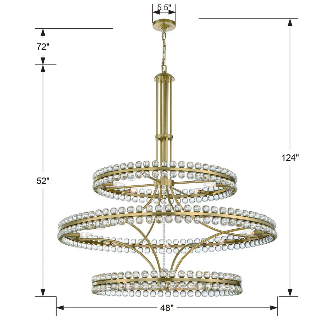 Caven 24 Light 3-Tier Chandelier 48''-Vancei