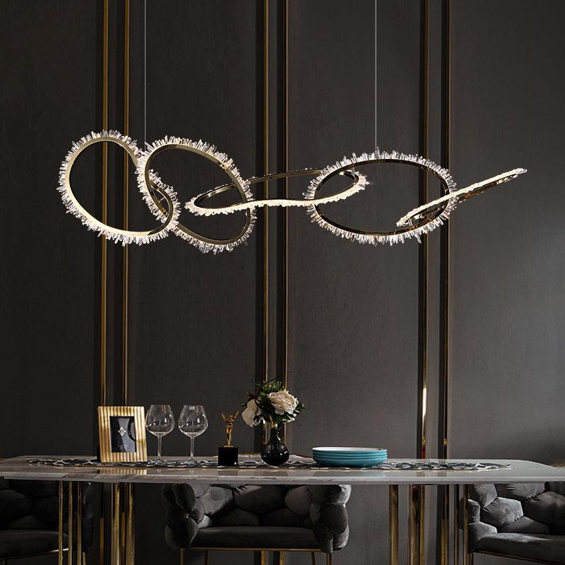Primary Crystal Cluster 5 Rings Chandelier-Vancei