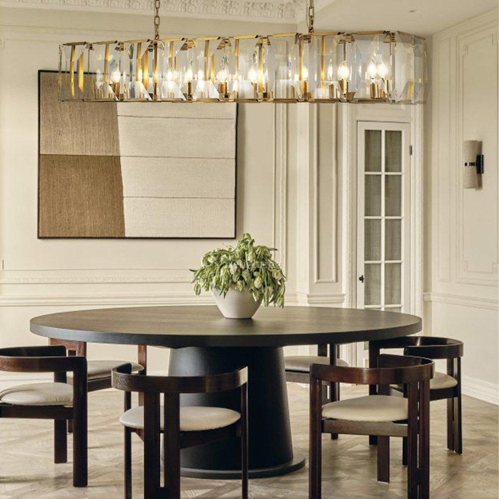 Hewson Multicurve Crystal Rectangular Chandelier 62“