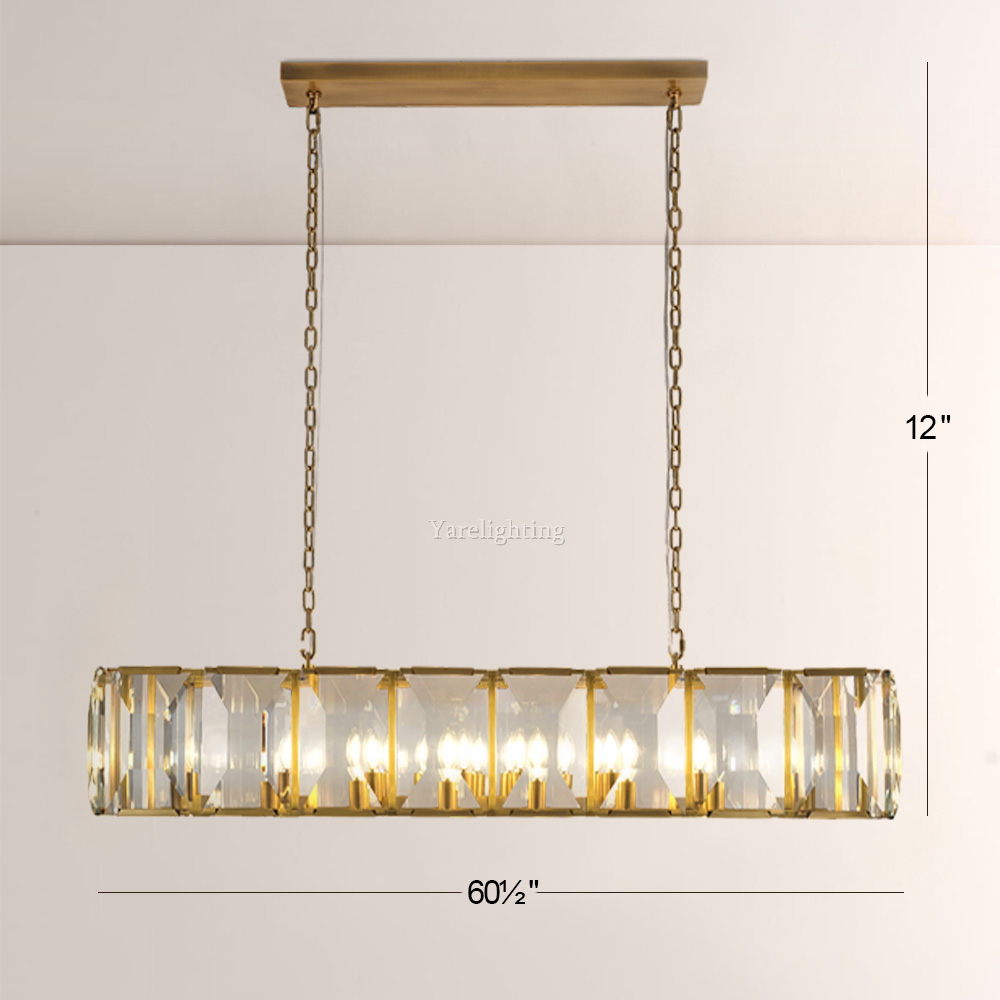 Hewson Multicurve Crystal Rectangular Chandelier 62“