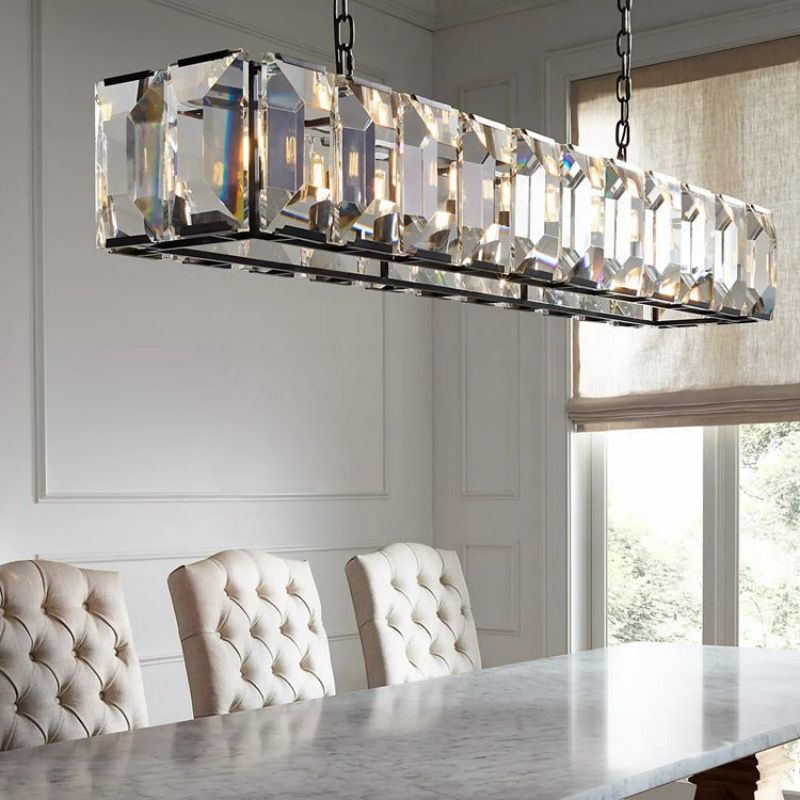 Hewson Multicurve Crystal Rectangular Chandelier 74“-Vancei