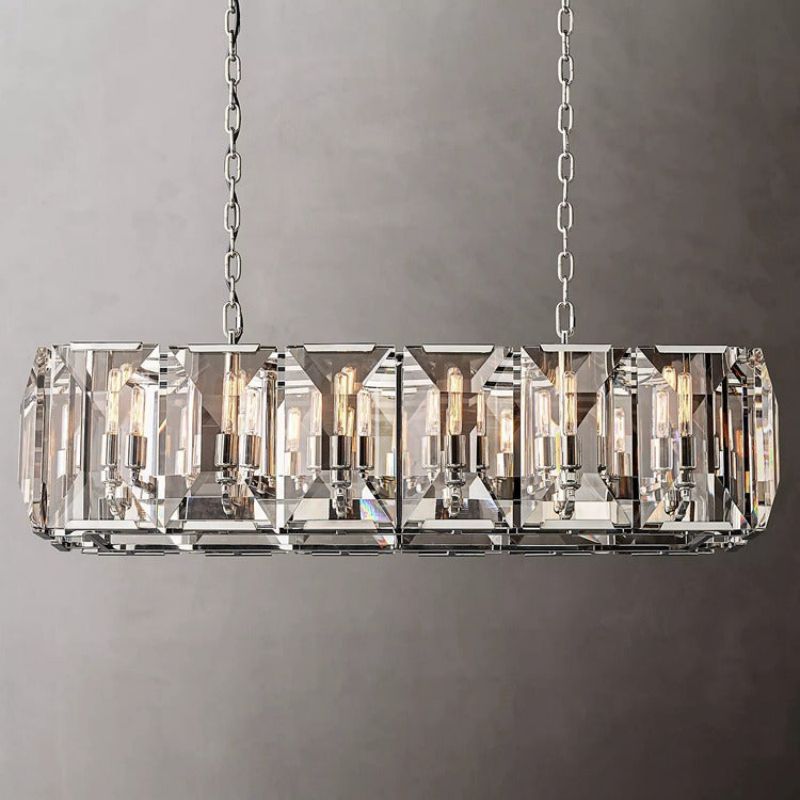 Hewson Multicurve Crystal Rectangular Chandelier 42“-Vancei