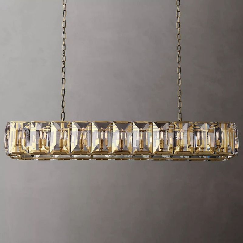 Hewson Multicurve Crystal Rectangular Chandelier 74“-Vancei