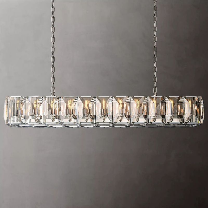 Hewson Multicurve Crystal Rectangular Chandelier 74“-Vancei