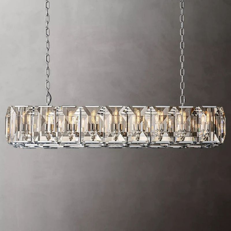 Hewson Multicurve Crystal Rectangular Chandelier 62“
