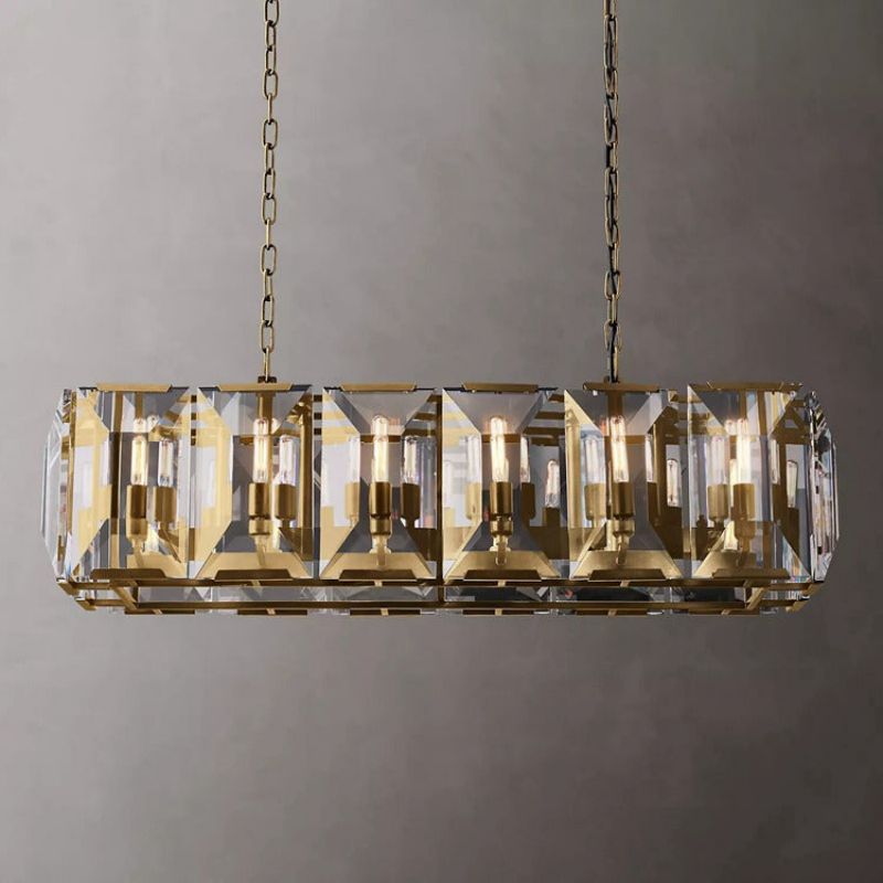 Hewson Multicurve Crystal Rectangular Chandelier 42“-Vancei