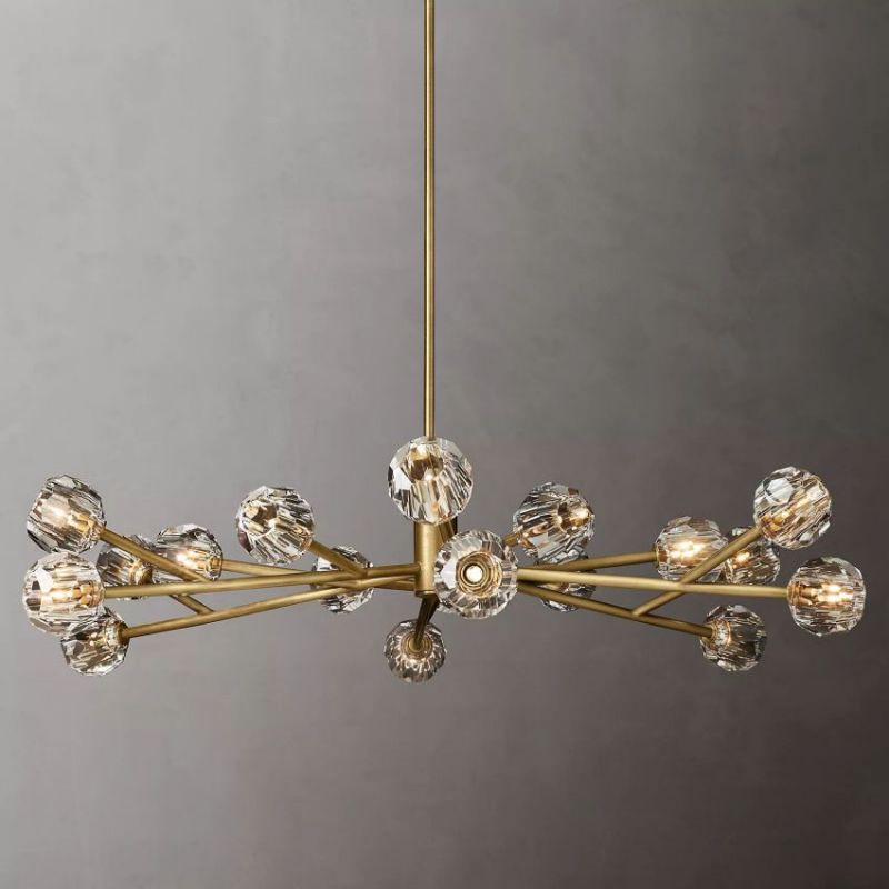 Balle Clear Crystal Round Chandelier 60"-Vancei