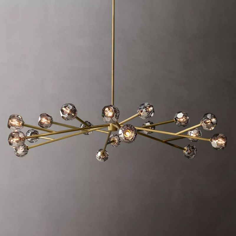 Balle Smoke Crystal Round Chandelier 72"-Vancei