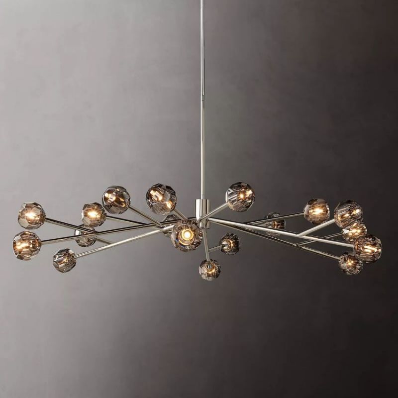 Balle Smoke Crystal Round Chandelier 72"-Vancei