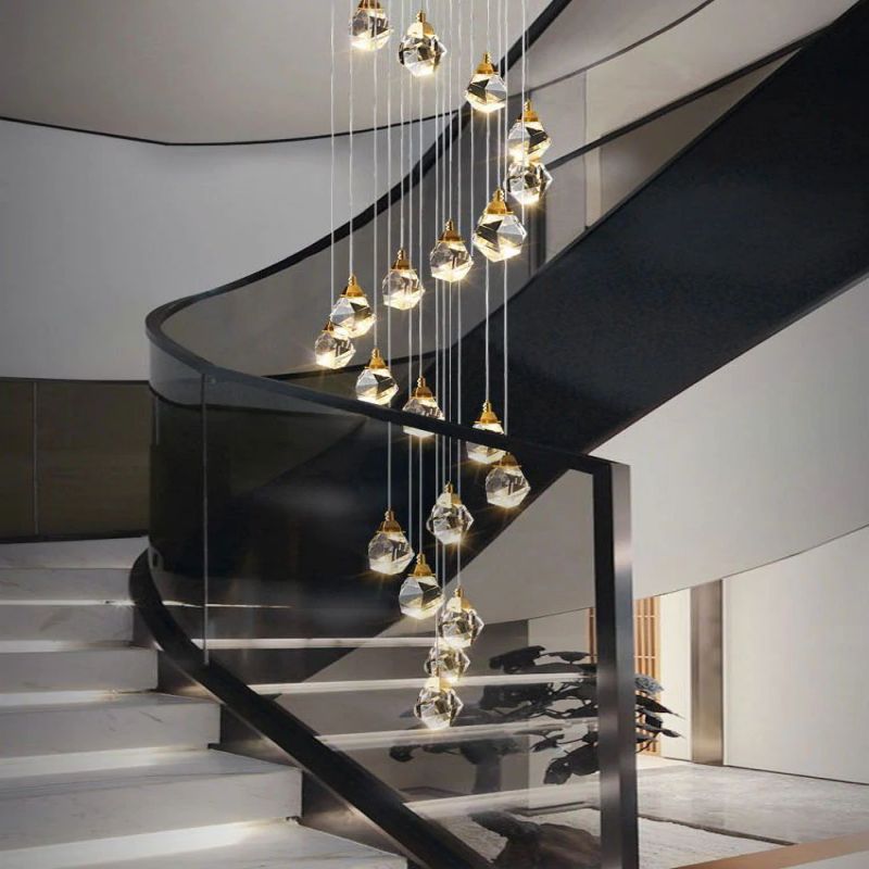 Nicole Crystal Staircase Chandelier-Vancei
